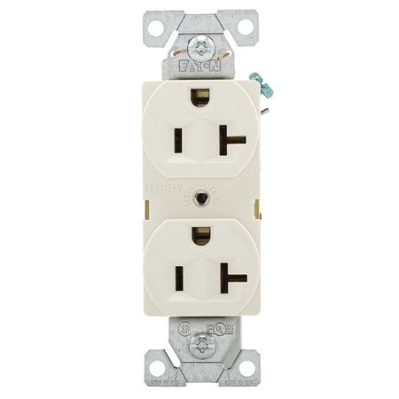 EATON WIRING DEVICES Receptacle Comm Lt Almond 20A BR20LA